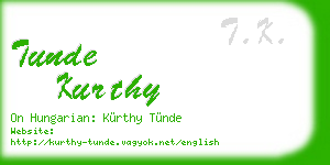 tunde kurthy business card
